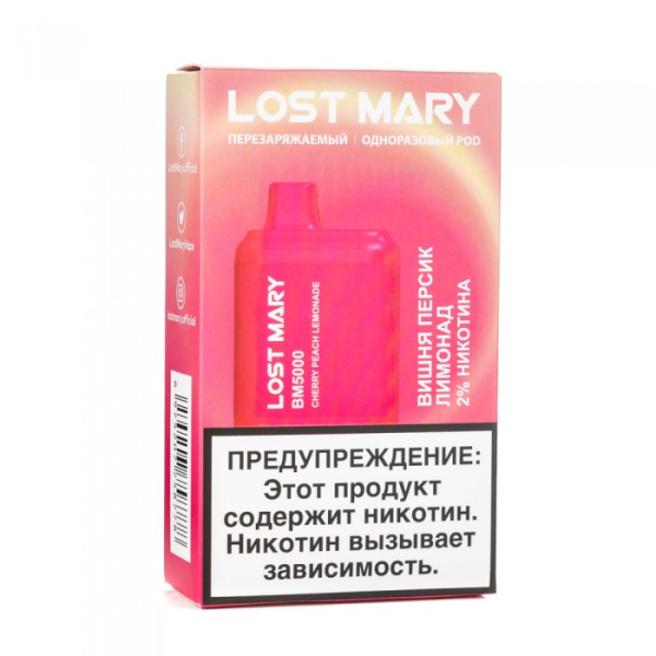 Lost Mary Cherry Peach Lemonade Вишня персик лимонад, 5000 тяг в Ханты-Мансийске