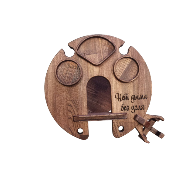 ХукаСтол Люкс (Нет дыма без угля) (Коричневый, Бук) для кальяна в Ханты-Мансийске