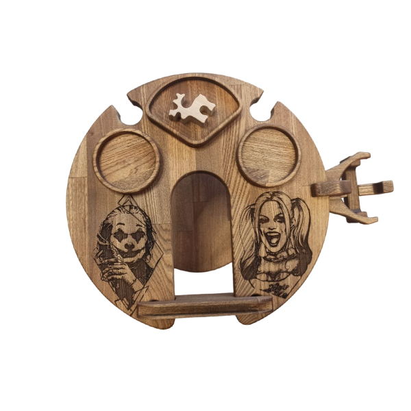 ХукаСтол Люкс (Харли и Джокер) (Коричневый, Бук) для кальяна в Ханты-Мансийске