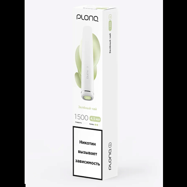Электронка Plonq Plus 1500 Зеленый Чай 1500 затяжек в Ханты-Мансийске